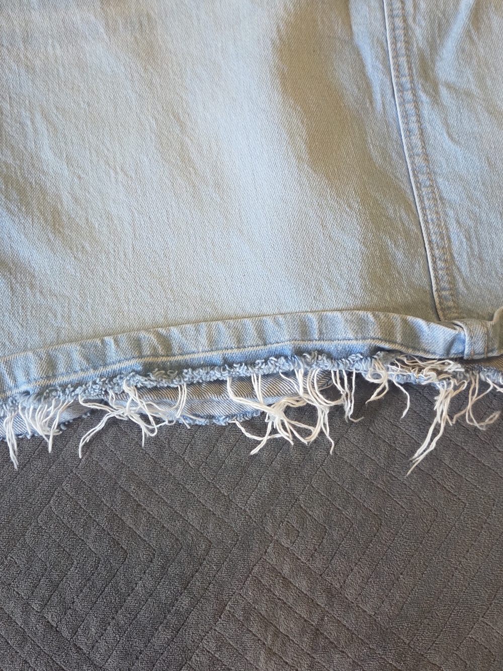 LOFT Summer Blue Jean Skirts & White And Blue Striped Half-Zip Sweater - Picture 8 of 9